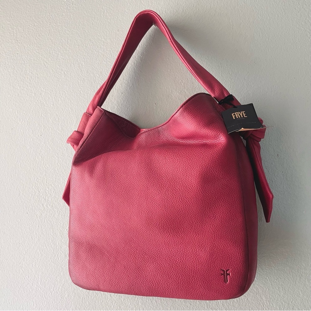 Frye | Cupid Red Leather Nora Knotted Hobo Bag - Picture 2 of 12